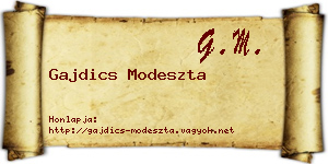 Gajdics Modeszta névjegykártya